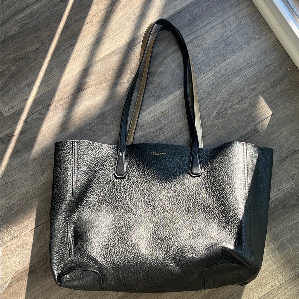 Black Leather Tote Bag